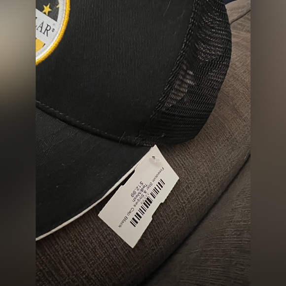 Caterpillar Inc Black Adjustable Hat w/ Black, Yellow White Stars & Stripes Logo - Picture 3 of 7